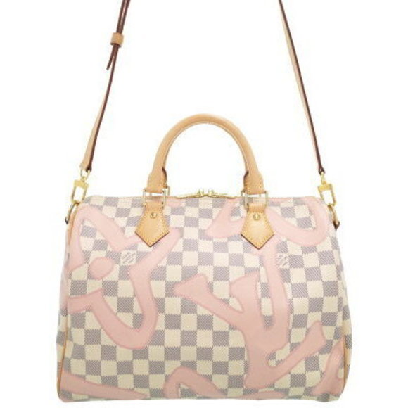 Louis Vuitton Damier Azur White Tahiti Speedy Bandouliere Bag - Picture 1 of 8